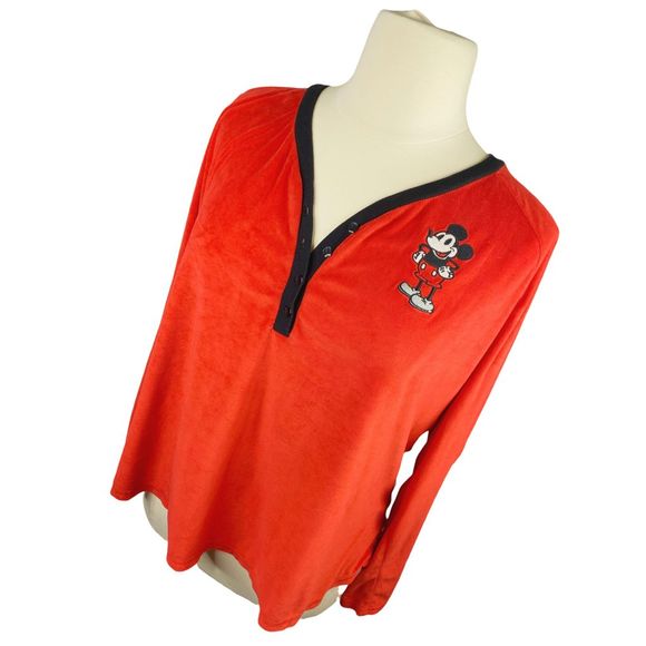 Disney Mickey Mouse Embroidered Fleece Sleep Shirt - Size 3X - Picture 2 of 5